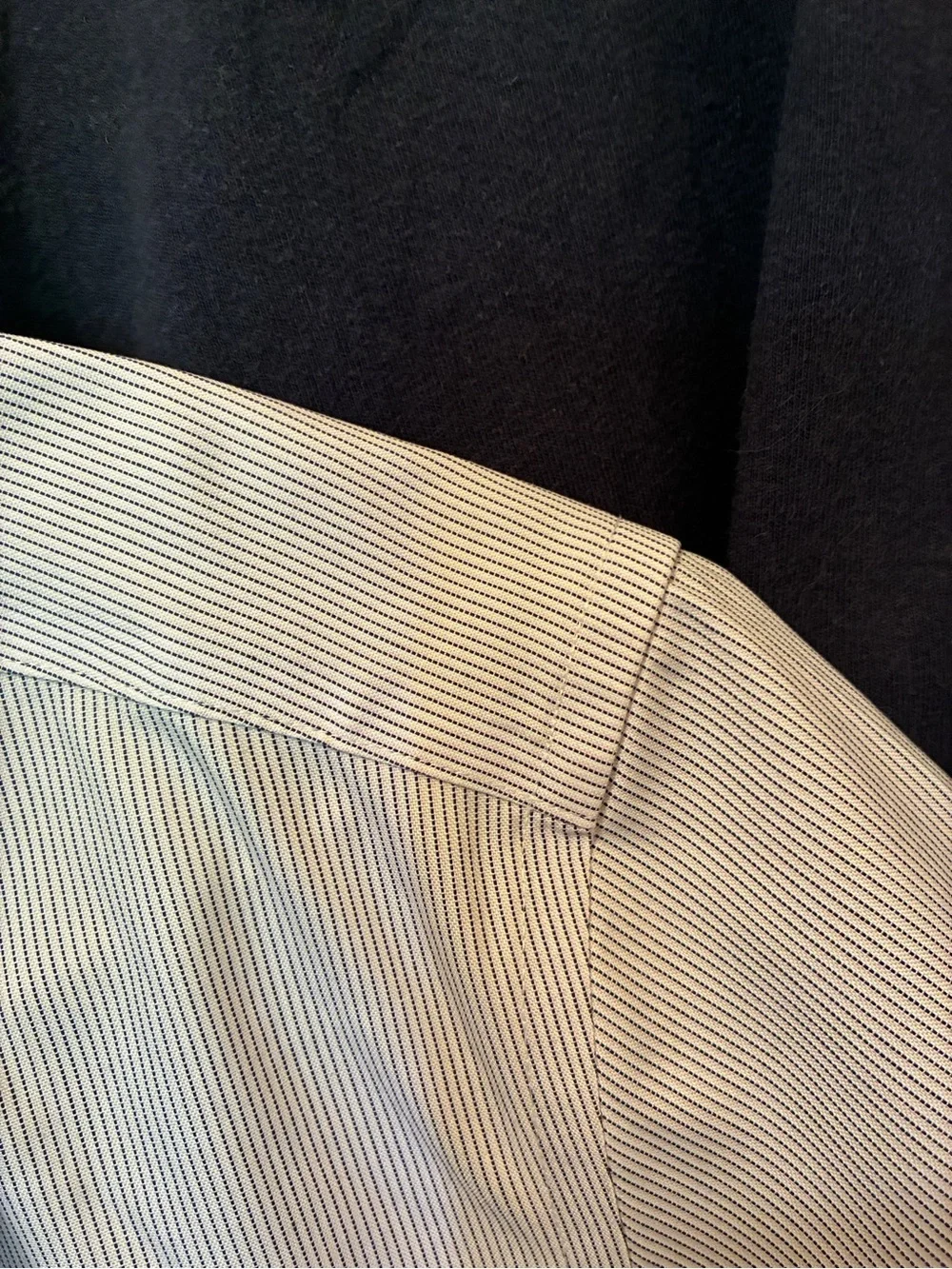 Banana Republic Purple Pinstripe Short-Sleeve Button-Down Men's Shirt